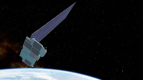 Starlink - Near-Earth Satellite System Project, SpaceX Starlink satellite 3d render.