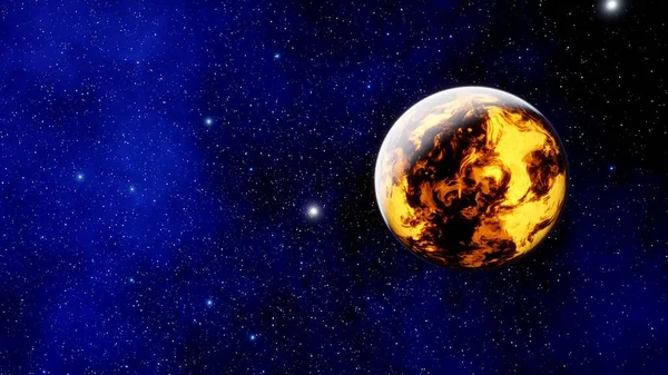 beautiful space background, starry sky, planet in space, exoplanet, another earth, mini-earth, fantastic planet 3d render