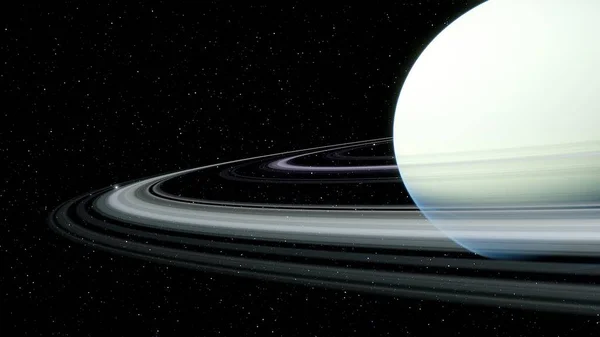 planet with rings, planet with an asteroid belt, asteroid rings around the planet, exoplanet with rings 3d render