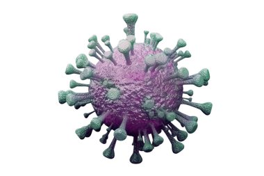 Coronavirus adı covid 19 beyaz arkaplanda izole edildi - 3D görüntüleme