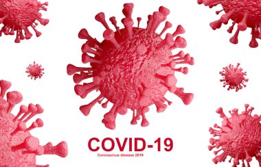 Corona virüsü geçmişinin tıbbi illüstrasyon grubu, Covid-19, 3D görüntüleme