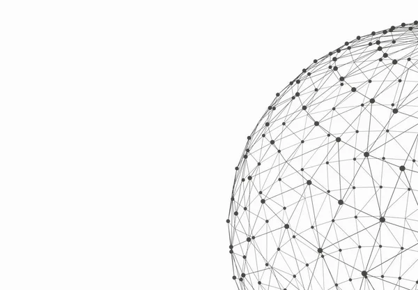 Абстрактный Многоугольный Фон Сферы Сетевые Соединения Рендеринг — стоковое фото