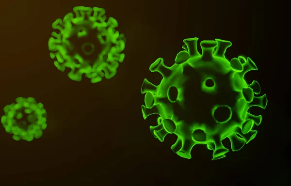 Grupo Ilustración Médica Fondo Del Virus Corona Covid Rendering —  Fotos de Stock