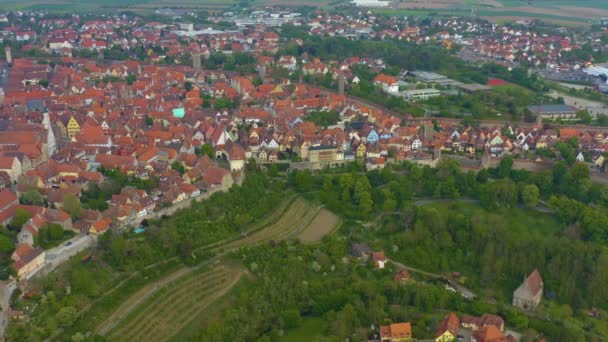 Vue Aérienne Ville Rothenburg Der Tauber Allemagne Par Une Journée — Video