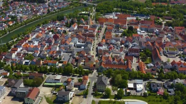 Veduta Aerea Della Città Kelheim Germania Baviera Una Soleggiata Giornata — Video Stock