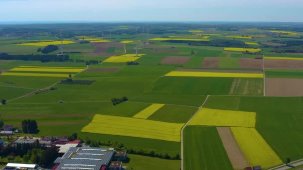 Vue Aérienne Autour Ville Boehmenkirch Allemagne Par Une Journée Ensoleillée — Video