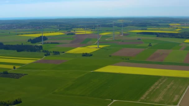 Vue Aérienne Autour Ville Boehmenkirch Allemagne Par Une Journée Ensoleillée — Video