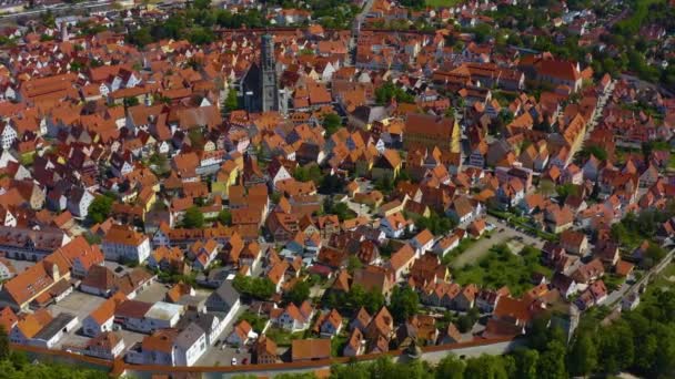 Vue Aérienne Ville Noerdlingen Allemagne Bavière Par Une Journée Ensoleillée — Video
