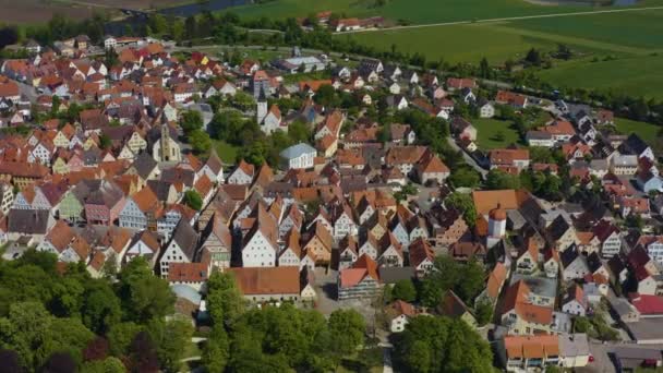 Vue Aérienne Ville Oettingen Dans Bayern Allemagne Bavière Par Une — Video