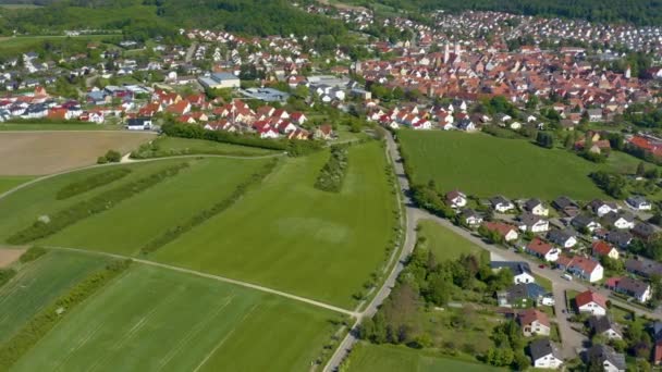 Légi Felvétel Város Wemding Németországban Bajorország Egy Napsütéses Késő Délután — Stock videók