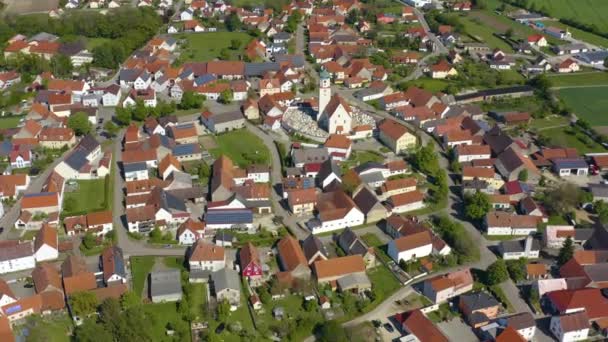 Veduta Aerea Del Villaggio Fuenfstetten Germania Baviera Una Soleggiata Giornata — Video Stock