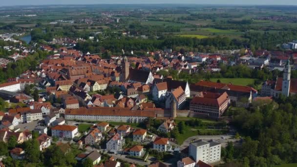 Légi Felvétel Város Donauworth Bayern Németországban Bajorország Egy Napsütéses Tavaszi — Stock videók