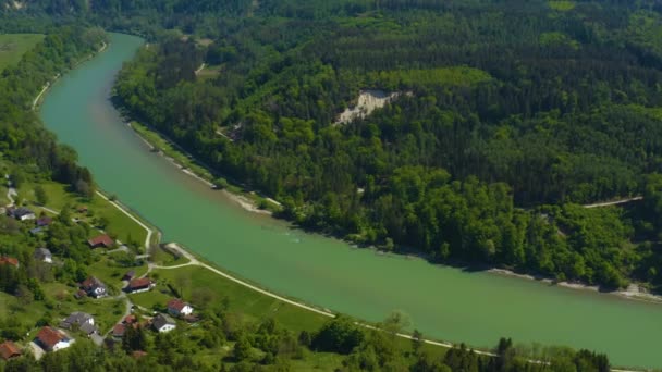 Vista Aérea Edifícios Com Árvores Verdes Estradas — Vídeo de Stock