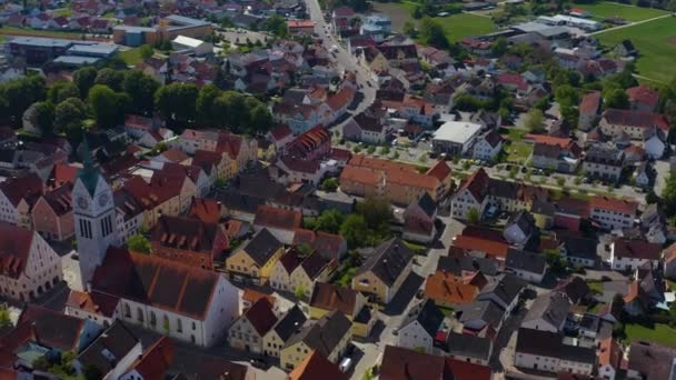 Veduta Aerea Edifici Con Alberi Verdi Strade — Video Stock