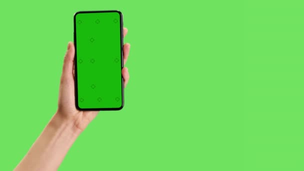 Téléphone Cellulaire Écran Vert Sur Écran Vert — Video