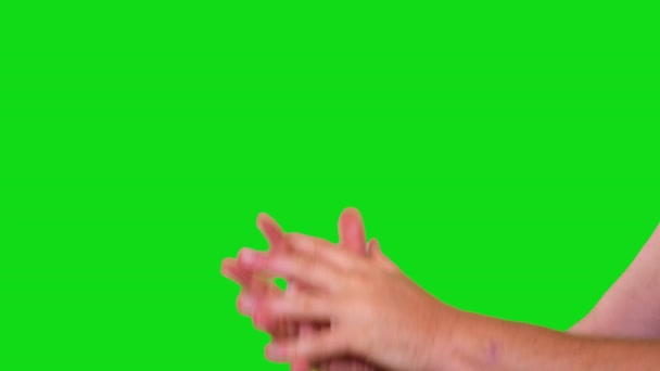 Hand Sign Praying Begging Man Green Screen — Stock Video