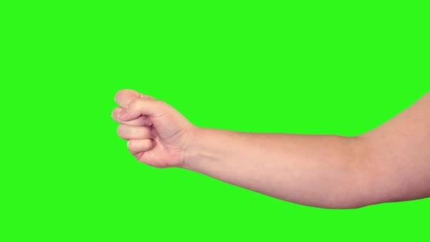女性手签大拇指在绿色屏幕上 — 图库视频影像