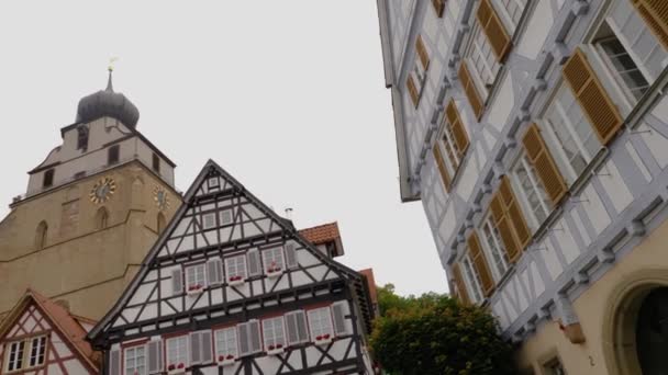 Herrenberg Centro Ciudad Alemania — Vídeo de stock