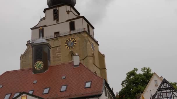 Herrenberg Centro Ciudad Alemania — Vídeo de stock