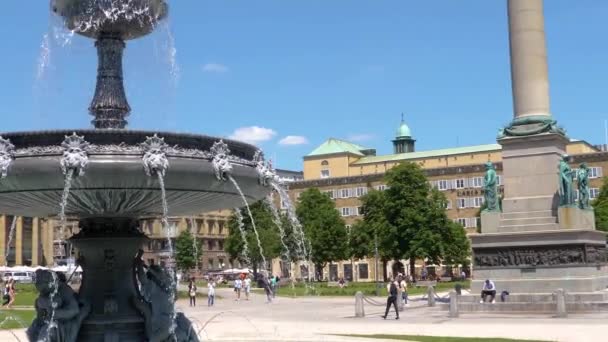 Downtown Stuttgart Capitol Baden Wrtemberg Alemanha — Vídeo de Stock