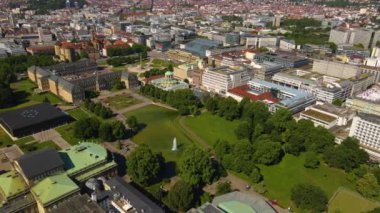 Almanya 'daki Stuttgart kentinin hava görüntüsü