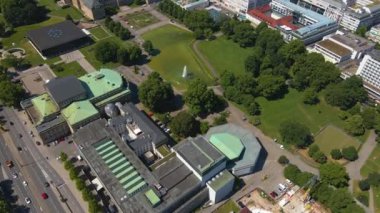 Stuttgart Almanya şehir merkezinin hava görüntüsü
