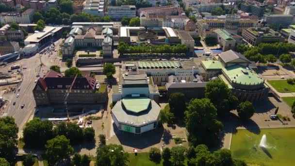 Widok Lotu Ptaka Miasto Stuttgart Niemczech — Wideo stockowe
