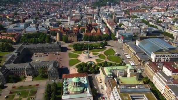 Almanya Daki Stuttgart Kentinin Hava Görüntüsü — Stok video