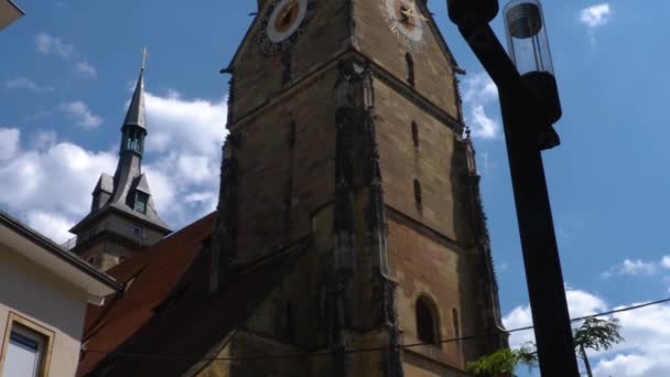 Blick Auf Die Kirche Stuttgart — Stockvideo