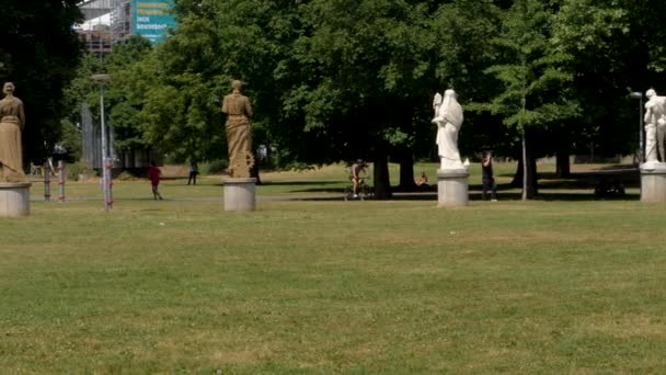 Stadtgarten Parco Cittadino Nel Centro Stoccarda — Video Stock