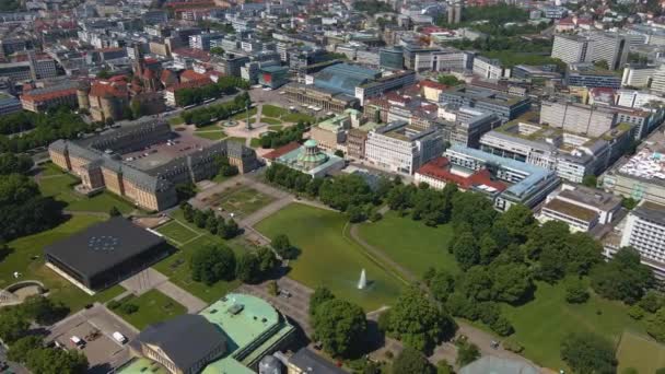 Stuttgart Almanya Şehir Merkezinin Hava Görüntüsü — Stok video