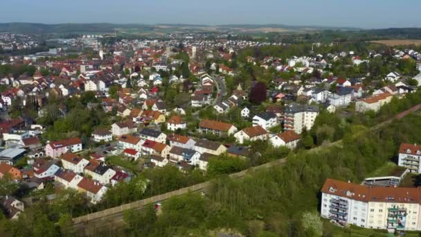 Vista Aérea Cidade Bretten Alemanha Dia Ensolarado Primavera Durante Bloqueio — Vídeo de Stock