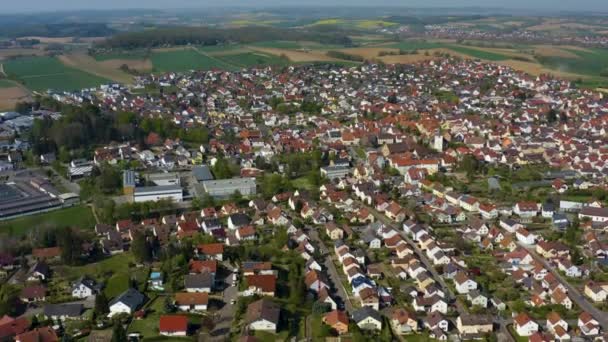 Vista Aérea Ciudad Sulzfeld Castillo Ravensburg Alemania Día Soleado Principios — Vídeos de Stock