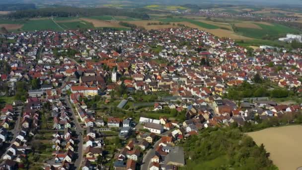 Aerial View City Sulzfeld Castle Ravensburg Germany Sunny Day Early — Stock Video