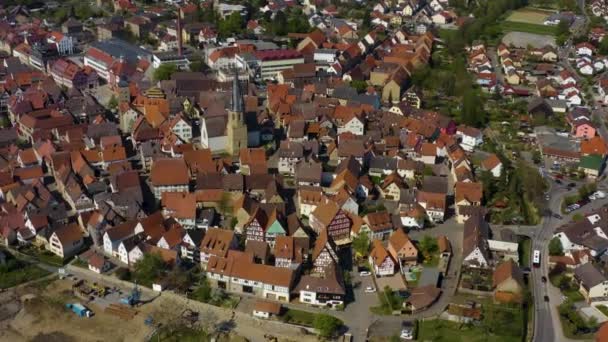 Aerial View City Eppingen Germany Sunny Spring Day Coronavirus Lockdown — Stock Video