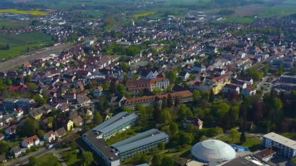 Veduta Aerea Della Città Del Monastero Aulendorf Una Giornata Sole — Video Stock