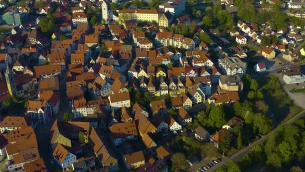 Vista Aérea Cidade Pfullendorf Primavera Durante Bloqueio Coronavírus — Vídeo de Stock