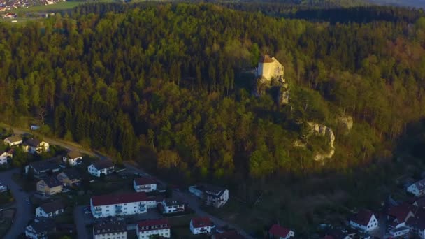 Αεροφωτογραφία Της Πόλης Και Του Κάστρου Straberg Αργά Απόγευμα Της — Αρχείο Βίντεο