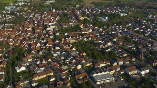 Widok Lotu Ptaka Miasto Bad Schnborn Niemczech Słoneczny Wiosenny Dzień — Wideo stockowe