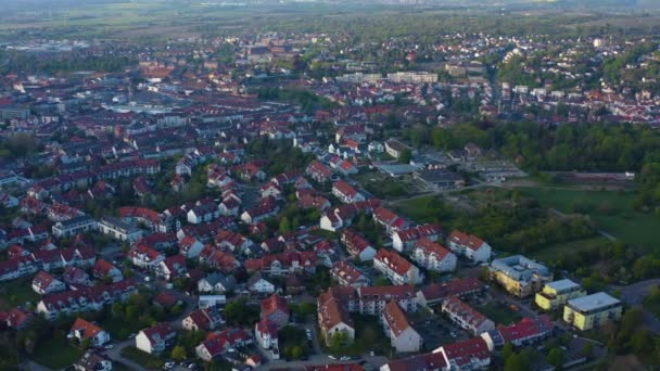 Widok Lotu Ptaka Miasto Bruchsal Niemczech Słoneczny Wiosenny Dzień Podczas — Wideo stockowe