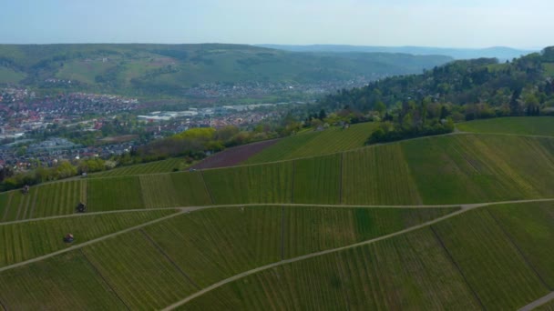 Αεροφωτογραφία Της Πόλης Remshalden Και Grunbach Στη Γερμανία Μια Ηλιόλουστη — Αρχείο Βίντεο