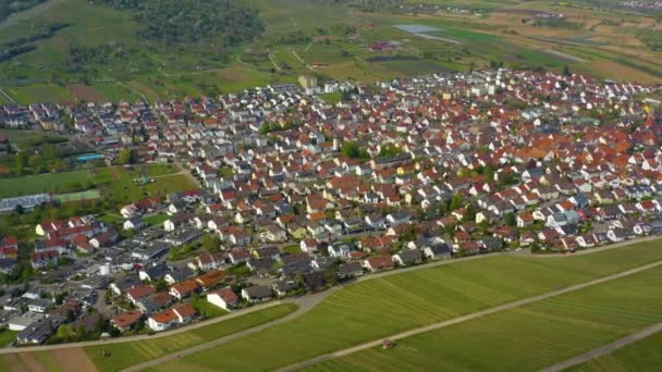 Aerial View City Beutelsbach Germany Sunny Spring Day Coronavirus Lockdown — Stock Video