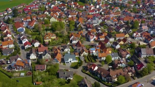 Widok Lotu Ptaka Miasto Urbach Niemczech Słoneczny Wiosenny Dzień Podczas — Wideo stockowe