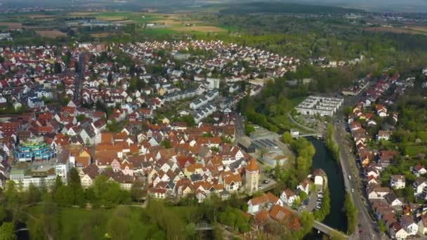 Coronavirus Kilitlemesi Sırasında Güneşli Bir Bahar Gününde Almanya Şehrin Hava — Stok video