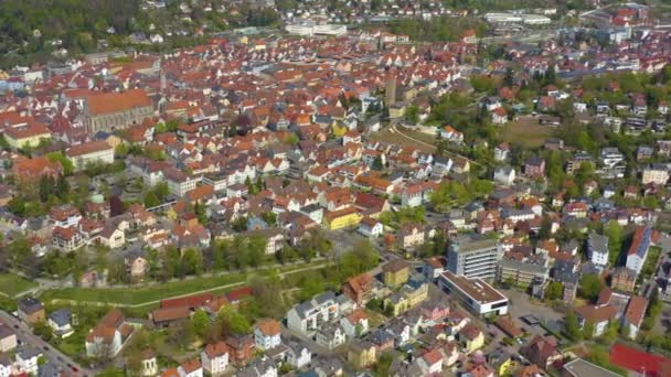 Vue Aérienne Ville Schwaebisch Gmuend Allemagne Par Une Journée Ensoleillée — Video