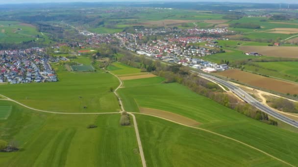 Pemandangan Udara Kota Boebingen Der Rems Jerman Pada Hari Musim — Stok Video