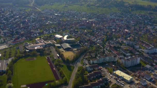 Veduta Aerea Della Città Heimsheim Germania Una Mattina Sole All — Video Stock