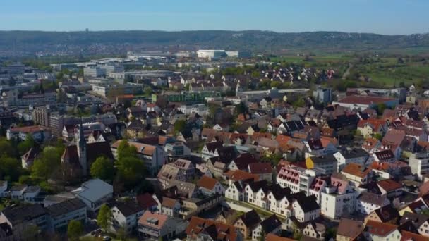 Letecký Pohled Město Ditzingen Německu Slunečného Jara — Stock video