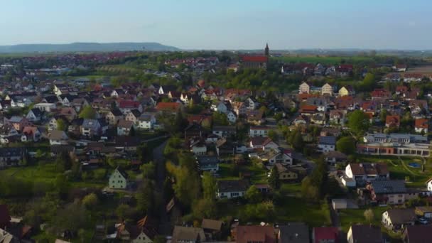 Pemandangan Udara Kota Rosengarten Jerman Pada Musim Semi Yang Cerah — Stok Video