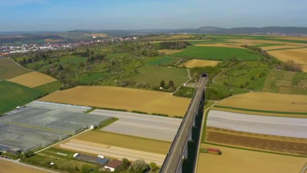 Vue Aérienne Autour Ville Vaihingen Der Enz Avec Des Champs — Video